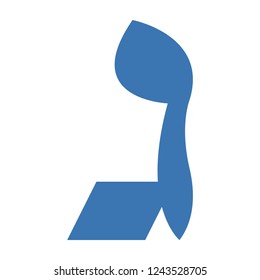 Hebrew Letter Gimel - Blue Hebrew letter found on side of dreidel often used during Hanukkah