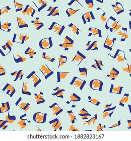 Hebrew lettering design simulating an animal print texture. Pattern seamless for the textile industry.