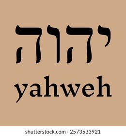 Hebrew letters Yahweh. EPS Vector File 