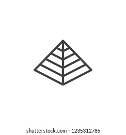 Hebrew Pyramid outline icon. linear style sign for mobile concept and web design. Passover simple line vector icon. Jewish holiday symbol, logo illustration. Pixel perfect vector graphics