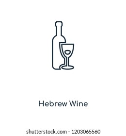 Hebrew Wine concept line icon. Linear Hebrew Wine concept outline symbol design. This simple element illustration can be used for web and mobile UI/UX.