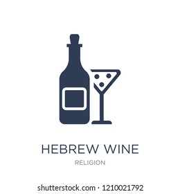 Hebrew Wine icon. Trendy flat vector Hebrew Wine icon on white background from Religion collection, vector illustration can be use for web and mobile, eps10