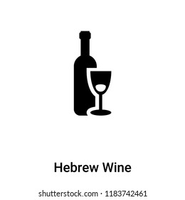 Hebrew Wine icon vector isolated on white background, logo concept of Hebrew Wine sign on transparent background, filled black symbol