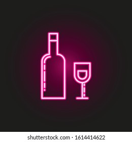 Hebrew Wine neon style icon. Simple thin line, outline vector of judaism icons for ui and ux, website or mobile application