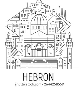 Hebron City Line Draw Simple Minimalist