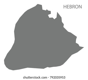 Hebron map of Palestine grey illustration silhouette shape