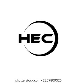 Création de logo de lettre HEC en illustration. Logo vectoriel, dessins de calligraphie pour logo, Affiche, Invitation, etc.