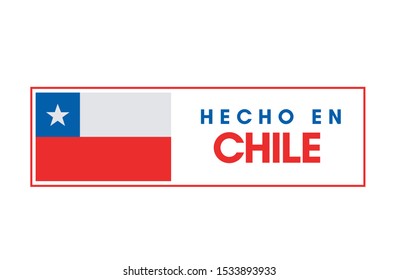 Hecho en Chile (Made in Chile in spanish) tag stamp in vector illustration.