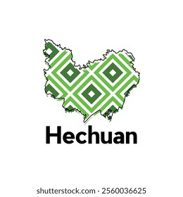Hechuan map. vector map of the China Country. Borders of for your infographic. Vector illustration design template