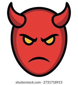 Heck portrait satan devil character isolated vector illustration on white background