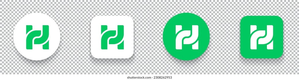 HECO Chain (HECO) crypto currency logo symbol set isolated on transparent background vector