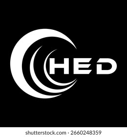 HED letter design. HED letter technology logo design on a Black background. HED Monogram logo design for an entrepreneur and business	
