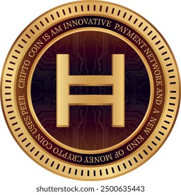 hedera hashgraph-hbar cryptocurrency illustrations on abstract background. 3d illustrations.