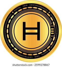 hedera hashgraph-hbar cryptocurrency illustrations on abstract background. 3d illustrations.