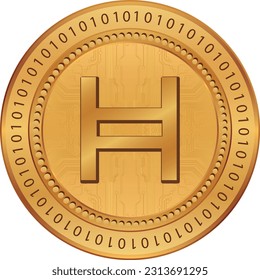 hedera hashgraph-hbar virtual currency logo. vector illustrations. 3d illustrations.