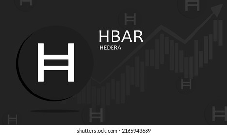 Hedera HBAR. Chart Background Concept Cryptocurrency.