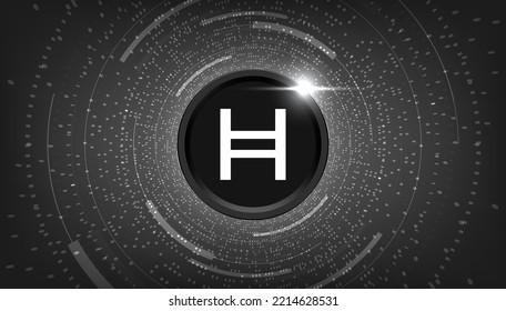 Hedera (HBAR) coin cryptocurrency concept banner background.