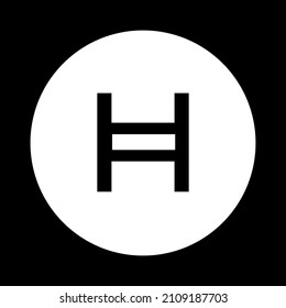 Hedera HBAR Coin Icon Cryptocurrency vector illustration for black background. Best used for T-shirts, mugs, posters, banners, social media and trading websites.
