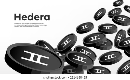 Hedera (HBAR) cryptocurrency concept banner background.