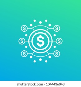 hedge fund, financial diversification vector icon