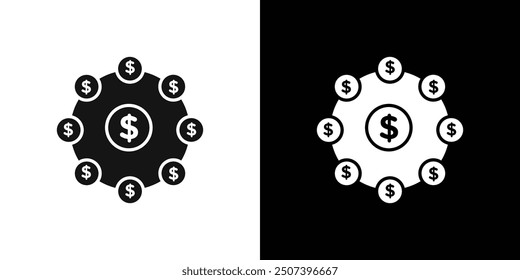 hedge fund icon Flat vector set outline