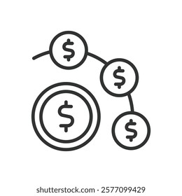 Hedge fund, icon in line design. Hedge, fund, investment, finance, wealth, strategy, portfolio on white background vector. Hedge fund editable stroke icon