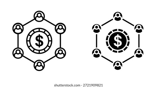 Conjunto de iconos de fondos de cobertura. Símbolo de Vector de fondos de cobertura en estilo negro relleno y delineado.