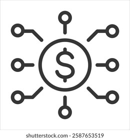 Hedge Fund Outline Icon Vector Illustration