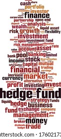 Hedge fund word cloud concept. Collage made of words about hedge fund. Vector illustration