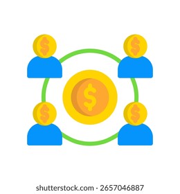 Ilustración vectorial plana del icono de los fondos de cobertura