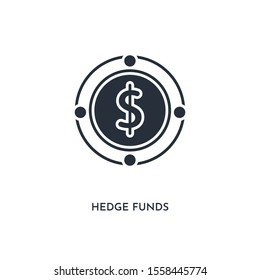 hedge funds icon. simple element illustration. isolated trendy filled hedge funds icon on white background. can be used for web, mobile, ui.