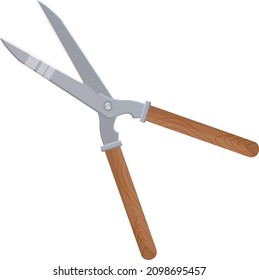 Hedge-Hand-Trimmer, Illustration, Vektorgrafik auf weißem Hintergrund.