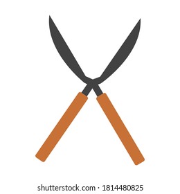 Icono de tiras de borde en estilo plano. Herramientas de jardinería para cortar el vector de concepto de bifurcación