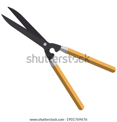 Hedge shears icon, flat vector illustration isolated on white background. Garden pruners, clippers scissors. Gardening tool. Farming equipment. Foto d'archivio © 