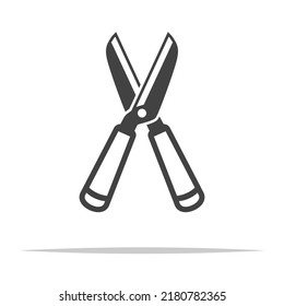 Hedge shears icon transparent vector isolated