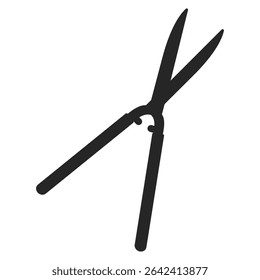 Hedge shears for pruning in silhouette vector icon