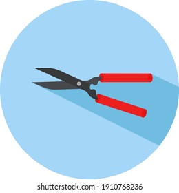 Hedge trimmer, illustration, vector on a white background.