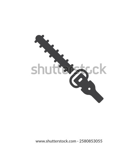 Hedge trimmer with a long blade vector icon. filled flat sign for mobile concept and web design. Hedge Trimmer glyph icon. Symbol, logo illustration. Vector graphics