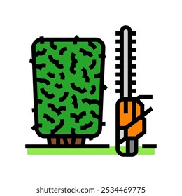 hedge trimming garden maintenance color icon vector. hedge trimming garden maintenance sign. isolated symbol illustration