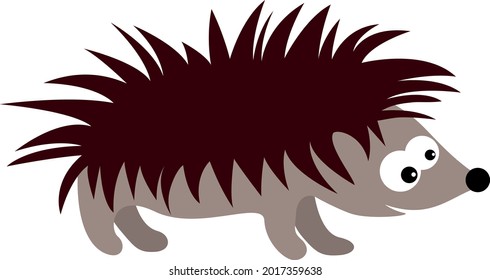 hedgehog in 2d cartoon style. flat isolated vector