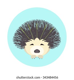 Hedgehog at acupuncture session with needles in its back. Alternative traditional Chinese medicine concept. 