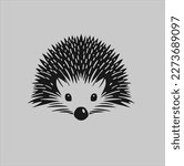 Hedgehog animal design vector on gray background. Illustration of a hedgehog animal icon.