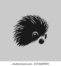 Hedgehog animal design vector on gray background. Illustration of a hedgehog animal icon.