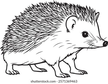 A hedgehog animal Line Art