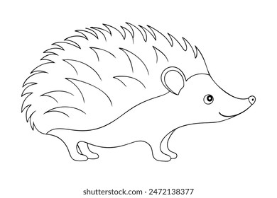 Hedgehog animal Single continuous minimal line art illustration
