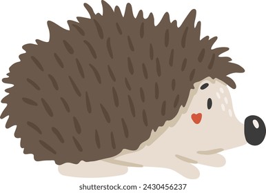 Hedgehog animal vector, Abstract baby hedgehog vector, forest baby animal, cute animal isolated, adorable hedgehog for print, vector illustration