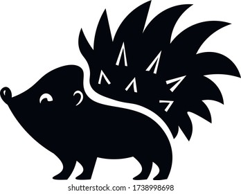 hedgehog, animal vector isolated design elements on white background. Concept for logo 