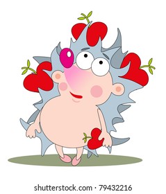 hedgehog and apple