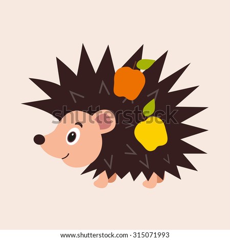 hedgehog and apple