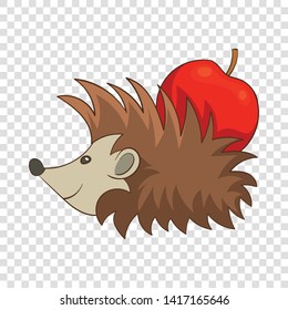 Hedgehog with apple icon. Cartoon illustration of hedgehog with apple vector icon for web design